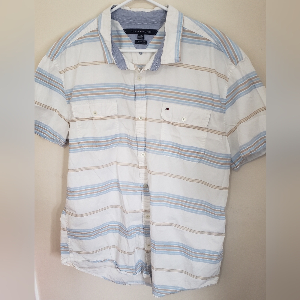 Tommy Hilfiger Custom Fit XXL Button Up mens Tee